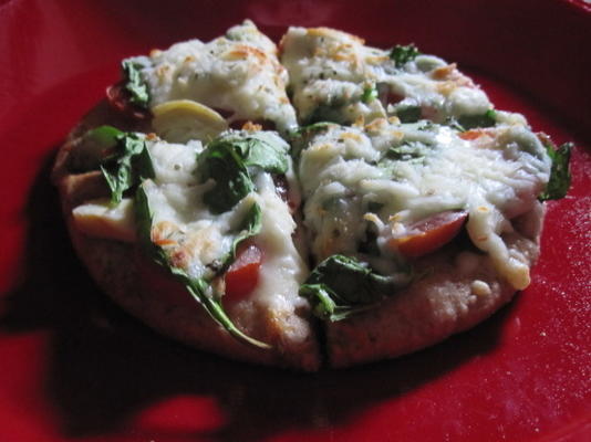pizza de pita súper saludable vegetariana