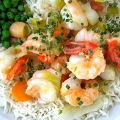 Langostinos Y Vieiras En Mantequilla De Jengibre Langostinos Y Vieiras En Mantequilla De Jengibre