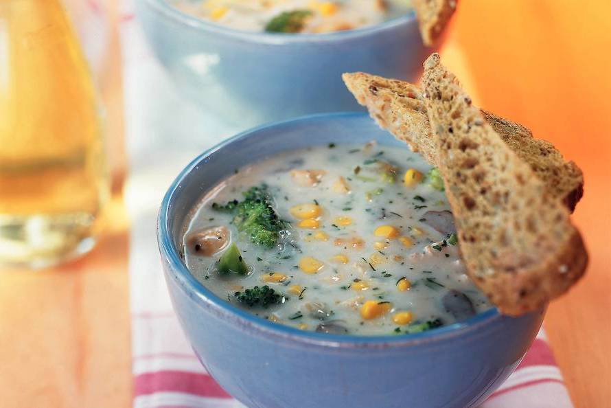 Sopa De Championes Sopa De Champiñones Con Brócoli, Maíz Y Pollo - Receta Hoy