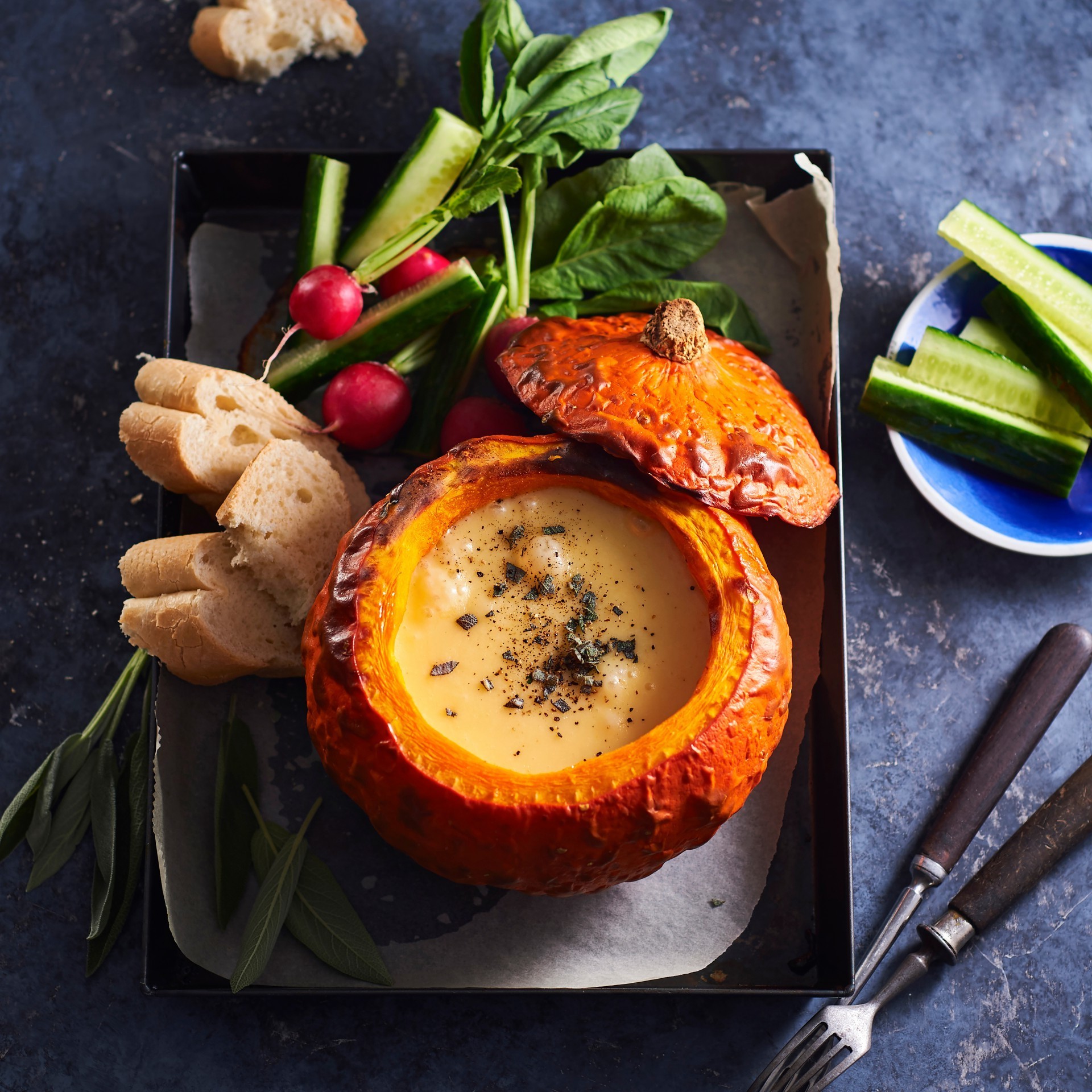 Calabaza Con Fondue De Queso Cremoso Receta Hoy