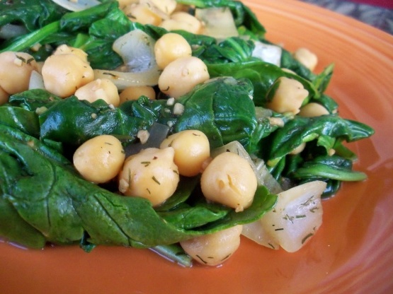 Garbanzos griegos y espinacas Garbanzos griegos y espinacas
